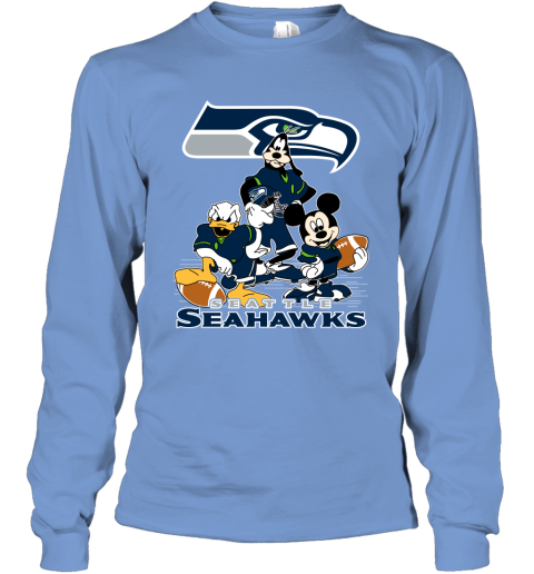 NFL Seattle Seahawks Mickey Mouse Donald Duck Goofy Football T
