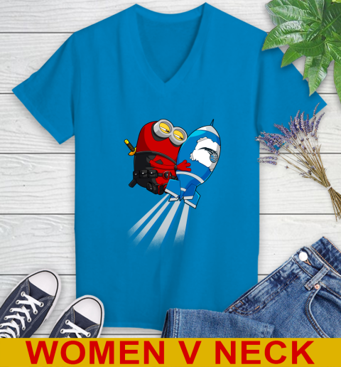 NBA Basketball Orlando Magic Deadpool Minion Marvel Shirt Women's V-Neck T-Shirt 7