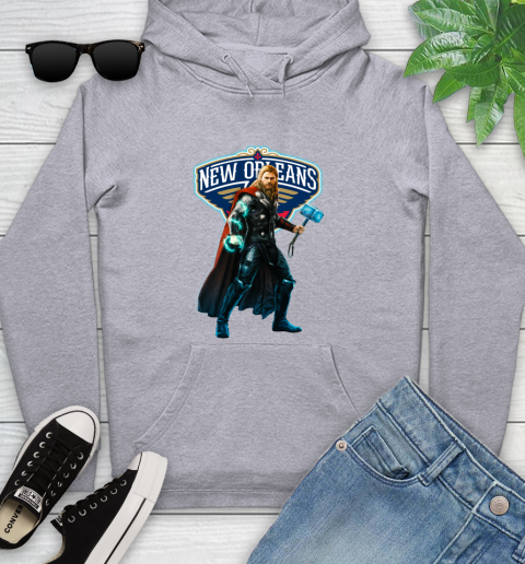 NBA Thor Avengers Endgame Basketball New Orleans Pelicans Youth Hoodie 6