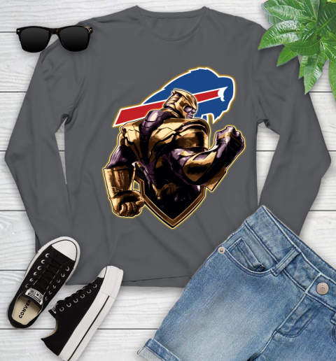 NFL Thanos Avengers Endgame Football Sports Buffalo Bills Youth Long Sleeve 8