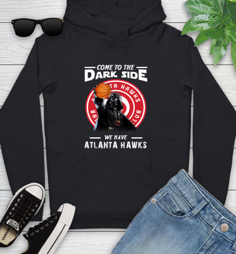NBA Come To The Dark Side We Have Atlanta Hawks Star Wars Darth Vader Basketball Youth Hoodie