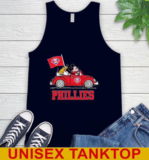 MLB Baseball Philadelphia Phillies Pluto Mickey Driving Disney Shirt Tank Top 3