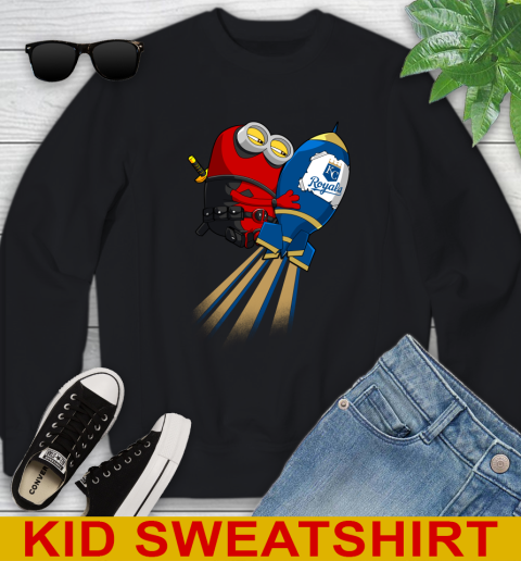 MLB Baseball Kansas City Royals Deadpool Minion Marvel Shirt Youth Sweatshirt