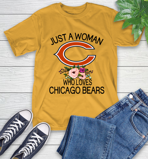 NFL Just A Woman Who Loves Chicago Bears Football Sports T-Shirt 2