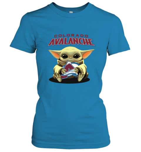 90vw baby yoda hugs the colorado avalanche ladies t shirt 20 front sapphire