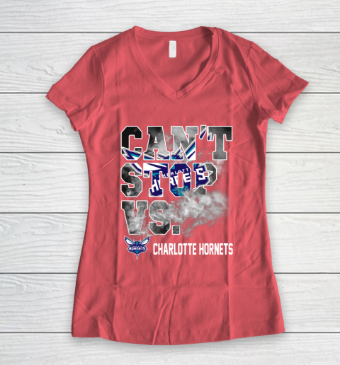 NBA Charlotte Hornets Basketball Can't Stop Vs Women's V-Neck T-Shirt 4