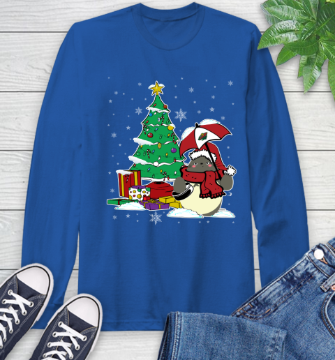 Minnesota Wild NHL Hockey Cute Tonari No Totoro Christmas Sports Long Sleeve T-Shirt 10