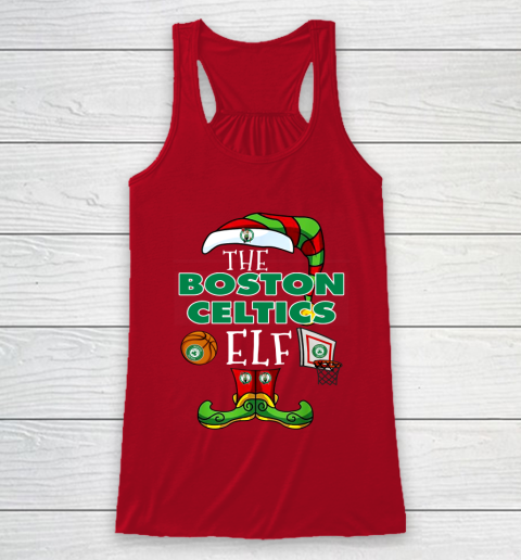 Boston Celtics Christmas ELF Funny NBA Racerback Tank 4