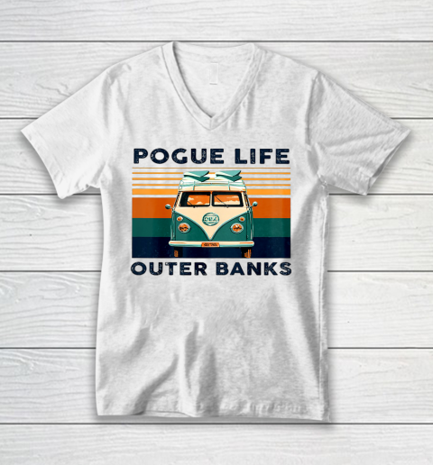 Pogue Life Outer Banks Retro Vintage V-Neck T-Shirt