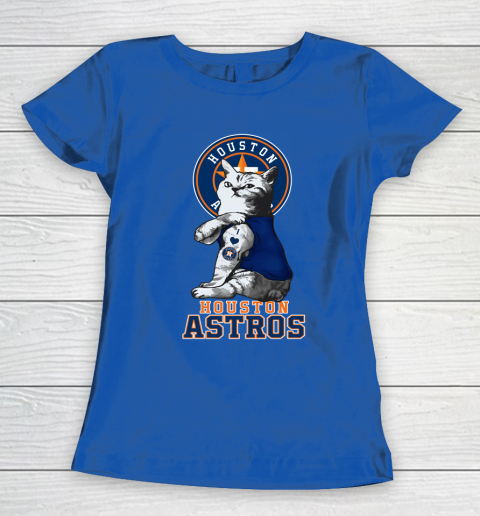 MLB Baseball My Cat Loves Houston Astros Women's T-Shirt 8