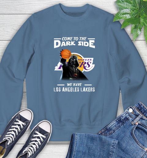 NBA Come To The Dark Side We Have Los Angeles Lakers Star Wars Darth Vader Basketball Sweatshirt 8