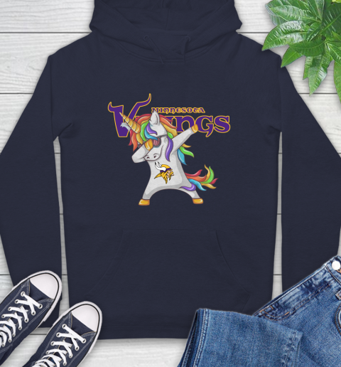 Minnesota Vikings NFL Football Funny Unicorn Dabbing Sports Hoodie 4