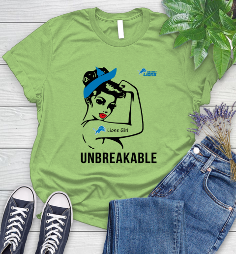 NFL Detroit Lions Girl Unbreakable Football Sports Women's T-Shirt 7