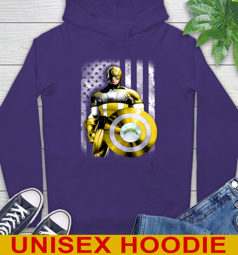 Los Angeles Chargers NFL Football Captain America Marvel Avengers American Flag Shirt Hoodie 6 Los Angeles Chargers NFL Football Captain America Marvel Avengers American Flag Shirt Hoodie - Image 6