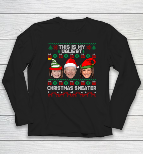 Joe Biden Kamala Shirt This Is My Ugliest Christmas Sweater Funny Long Sleeve T-Shirt
