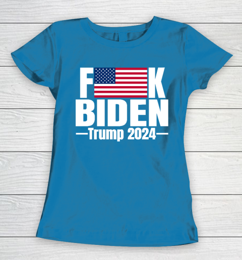 Fuck Biden American Flag Trump 2024 Women's T-Shirt 6