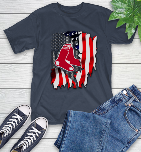 Boston Red Sox MLB Baseball American Flag T-Shirt 3