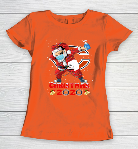 Chicago Bears Funny Santa Claus Dabbing Christmas 2020 NFL Women's T-Shirt 3