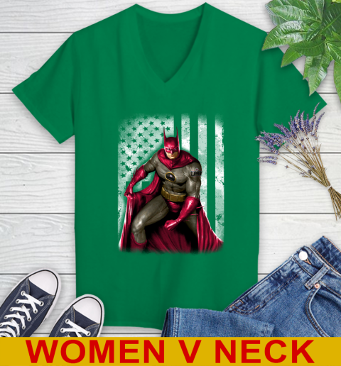 LA Clippers NBA Basketball Batman DC American Flag Shirt Women's V-Neck T-Shirt 5