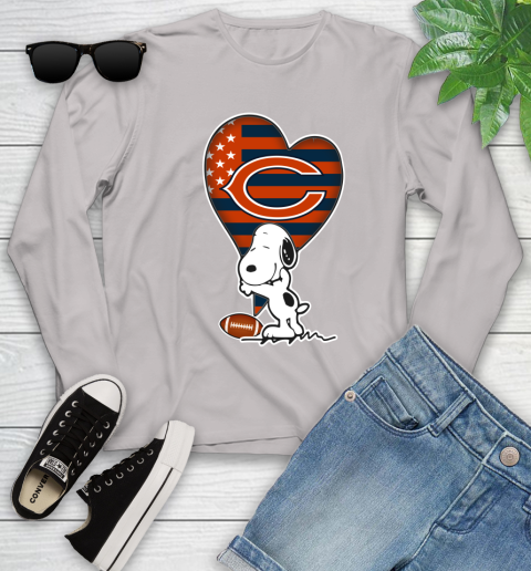Chicago Bears NFL Football The Peanuts Movie Adorable Snoopy Youth Long Sleeve 12
