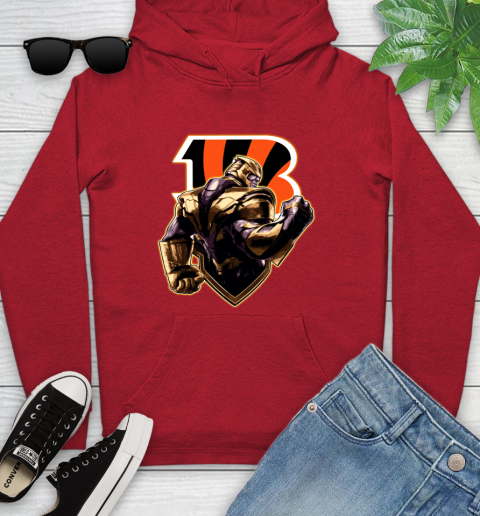 NFL Thanos Avengers Endgame Football Sports Cincinnati Bengals Youth Hoodie 11