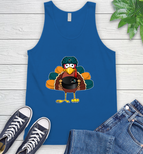 San Jose Sharks Turkey Thanksgiving Day Tank Top 5
