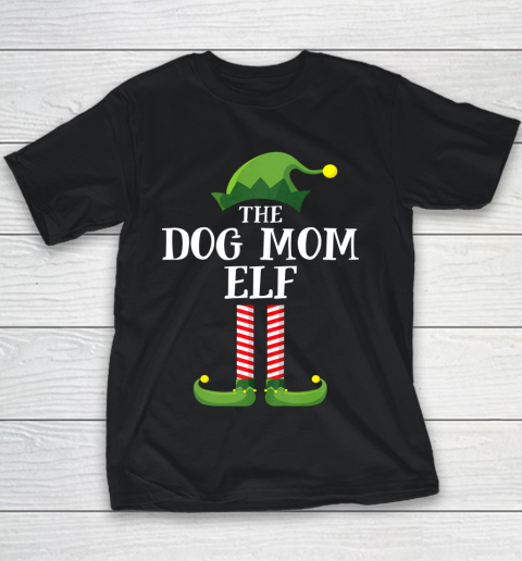 Dog Mom Elf Matching Family Group Christmas Party Pajama Youth T-Shirt