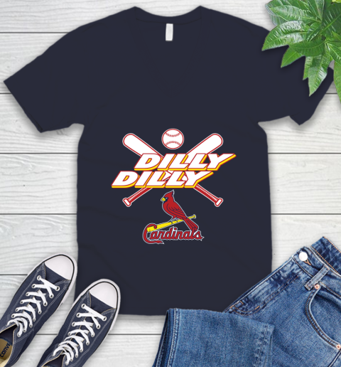 MLB St.Louis Cardinals Dilly Dilly Baseball Sports V-Neck T-Shirt 3