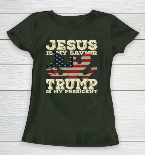 Jesus Is My Savior Trump Is My President Vintage American Women's T-Shirt 4