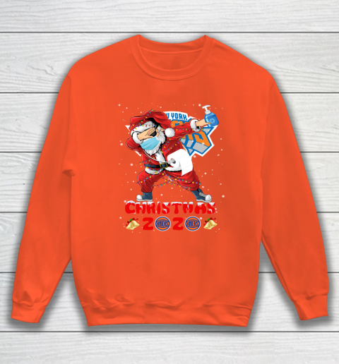 New York Knicks Funny Santa Claus Dabbing Christmas 2020 NBA Sweatshirt 3
