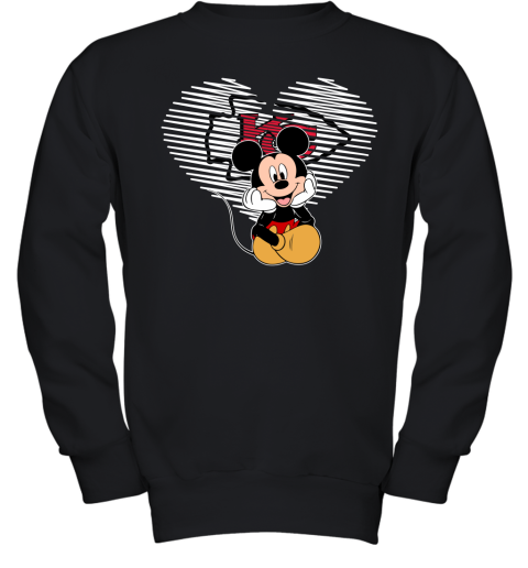NFL Kansas City Chiefs The Heart Mickey Mouse Disney Football T Shirt 944TF1ZmE97 youth sweatshirt 47 95 151514 front black