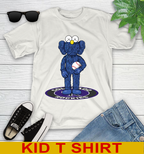 MLB Baseball Colorado Rockies Kaws Bff Blue Figure Shirt Youth T-Shirt