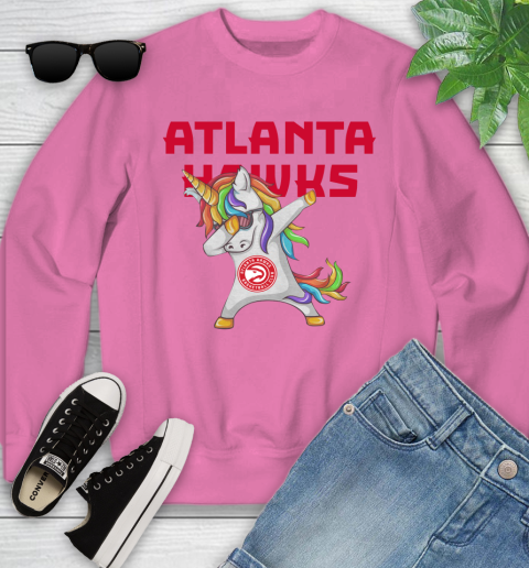 Atlanta Hawks NBA Basketball Funny Unicorn Dabbing Sports Youth Sweatshirt 7