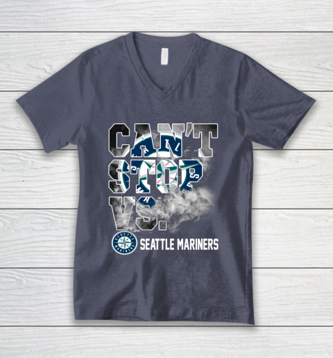 MLB Seattle Mariners Baseball Can't Stop Vs Mariners V-Neck T-Shirt 7