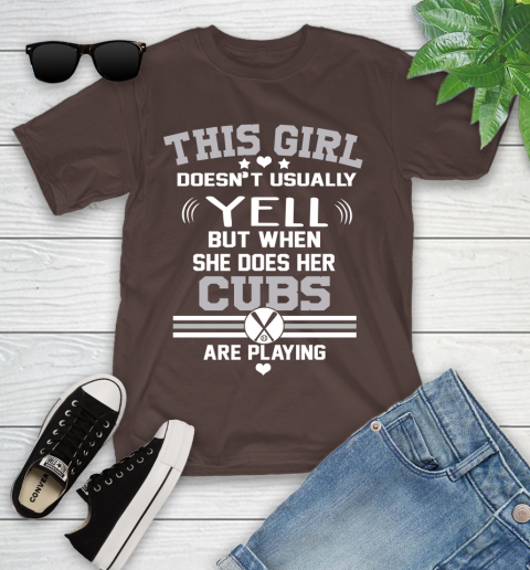 Chicago Cubs MLB Baseball I Yell When My Team Is Playing Youth T-Shirt 7