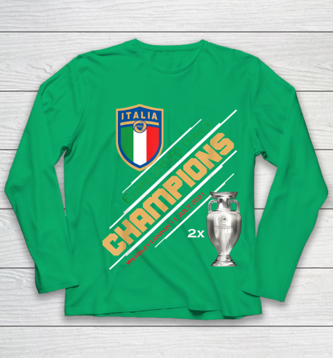 Italy Champions 2020 Euro Forza Azzurri Italia Football Youth Long Sleeve 4