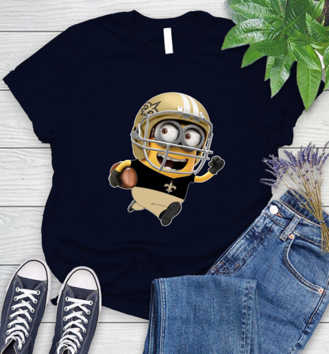 NFL New Orleans Saints Minions Disney Football Sports Women's T-Shirt 3