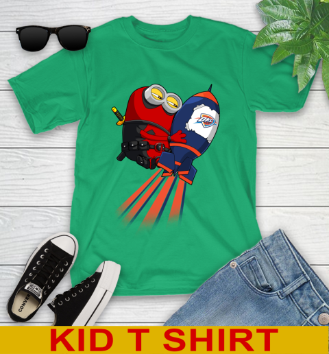 NBA Basketball Oklahoma City Thunder Deadpool Minion Marvel Shirt Youth T-Shirt 7