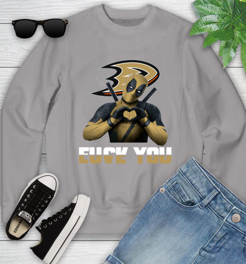 NHL Deadpool Love You Fuck You Hockey Sports Youth Sweatshirt 3