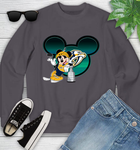 NHL Nashville Predators Stanley Cup Mickey Mouse Disney Hockey T Shirt Youth Sweatshirt 6