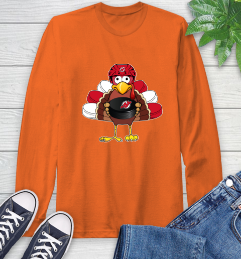 New Jersey Devils Turkey Thanksgiving Day Long Sleeve T-Shirt 5