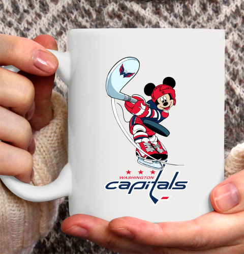NHL Hockey Washington Capitals Cheerful Mickey Mouse Shirt Ceramic Mug 15oz 2