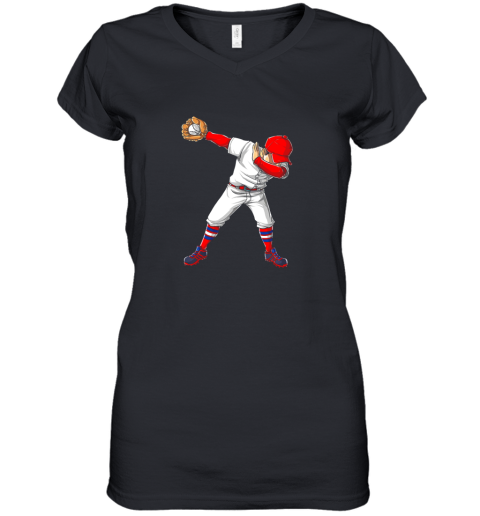 Dabbing Baseball T Shirt Funny Dab Dance Shirts Boys Girls Women's V-Neck T-Shirt