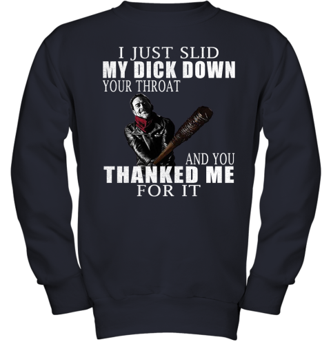 rwjy i just slid my dick down your throat the walking dead shirts youth sweatshirt 47 front navy