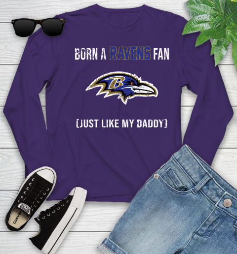 NFL Baltimore Ravens Football Loyal Fan Just Like My Daddy Shirt Youth Long Sleeve 4