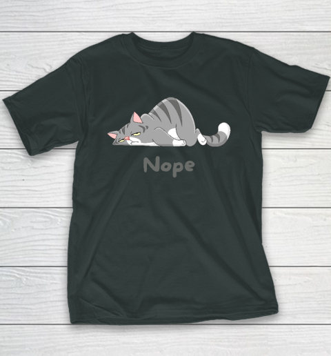 Nope Not Today Funny A Lazy Cat Youth T-Shirt 3