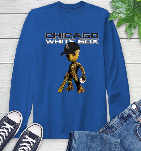 MLB Chicago White Sox Groot Guardians Of The Galaxy Baseball Long Sleeve T-Shirt 9