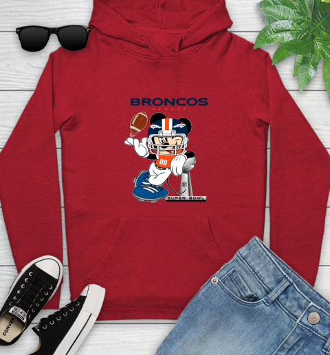 NFL Denver Broncos Mickey Mouse Disney Super Bowl Football T Shirt Youth Hoodie 11
