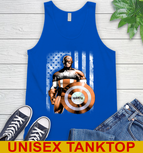 San Francisco Giants MLB Baseball Captain America Marvel Avengers American Flag Shirt Tank Top 4