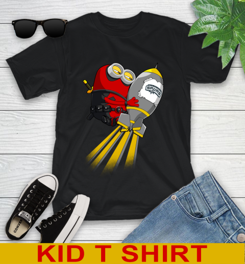 NBA Basketball San Antonio Spurs Deadpool Minion Marvel Shirt Youth T-Shirt